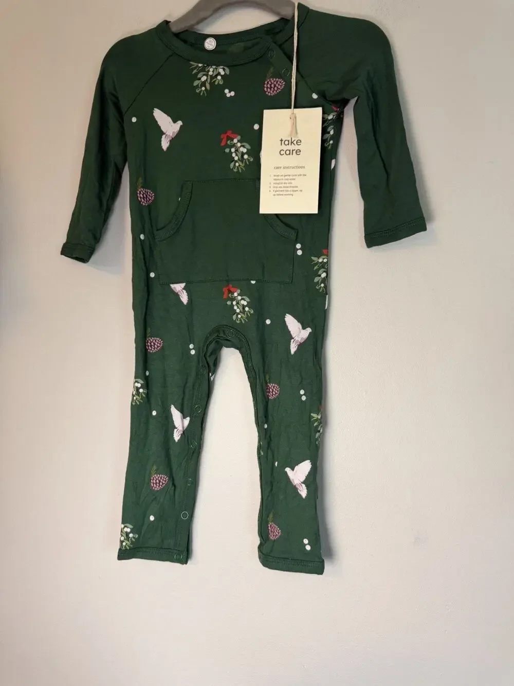 Kyte Baby 6-12 Months Green Bamboo Knit Long Sleeve One-Piece Romper NWT